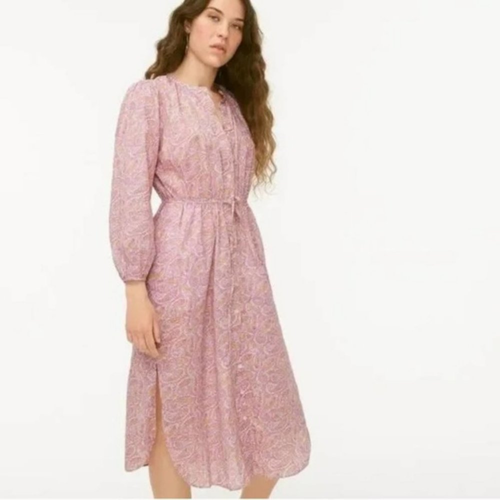 J. Crew Voile Paisley Midi Dress